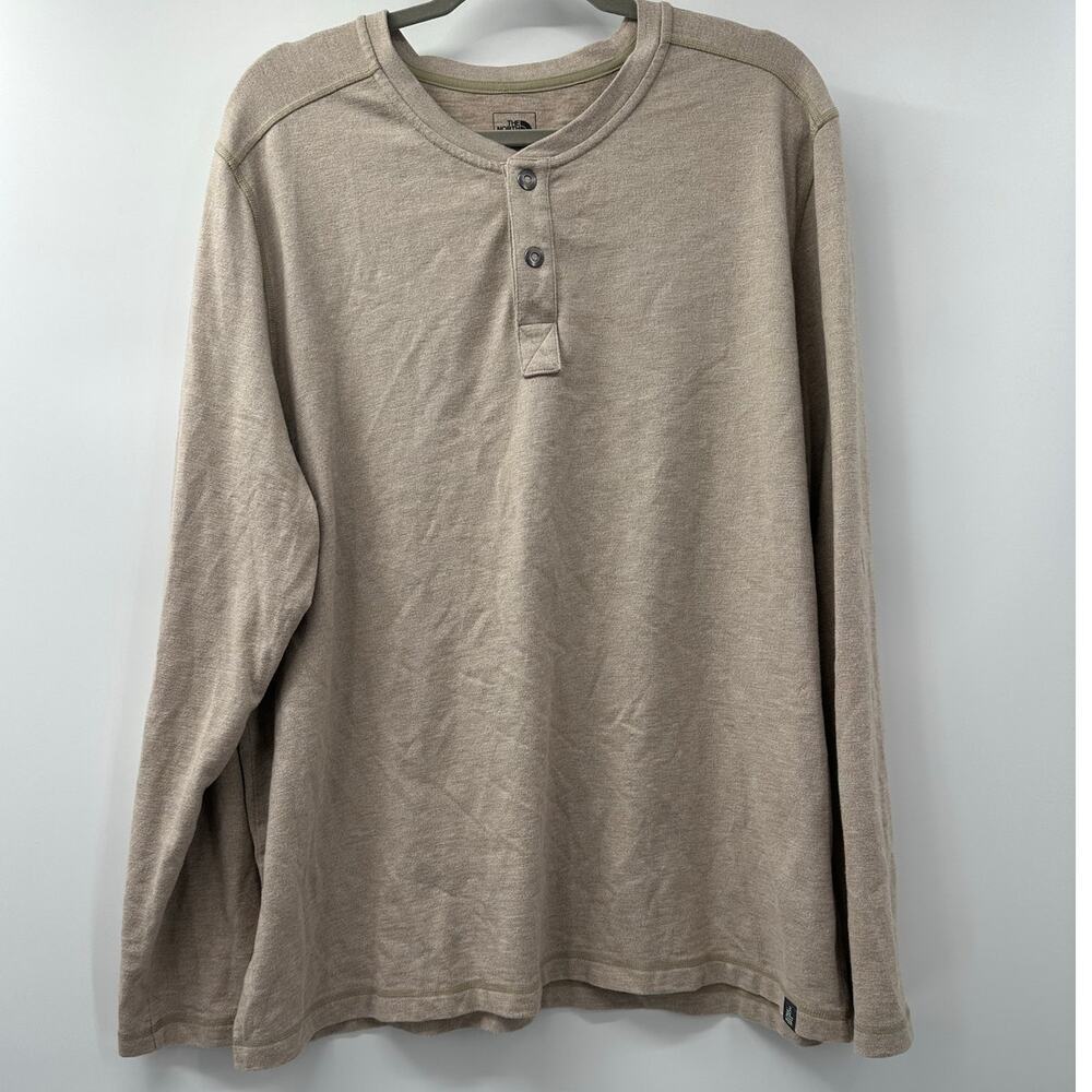 The North Face Men's Cooperwood Tan Long Sleeve Henley Shirt – Size XXL